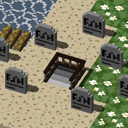 川辺の墓地